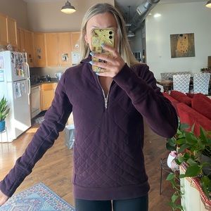 Purple Lulu Lemon Quilted Quarter Zip